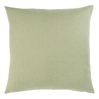 Schumacher Jumi Stonewashed Linen 22" Pillow In Sage For Sale