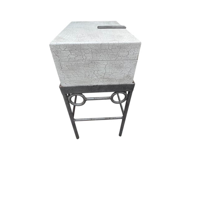 1990s 1990s Capozzi Kocacs Design Wooden Box on an Iron Stand For Sale - Image 5 of 9