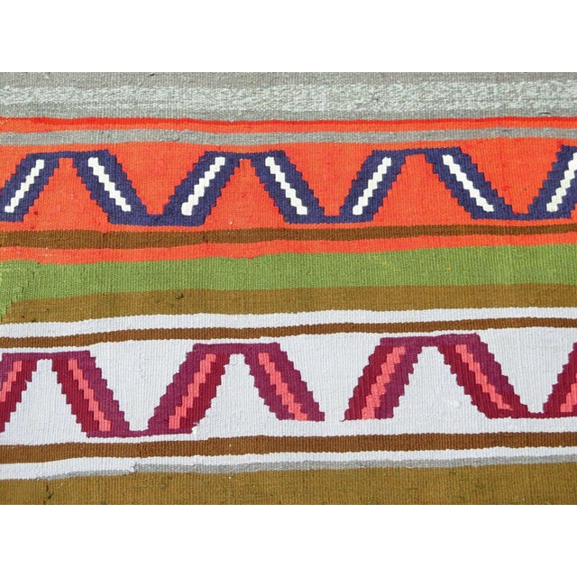 Handmade Area Vintage Turkish Kilim Rug Boho 67"x85" For Sale In Raleigh - Image 6 of 12
