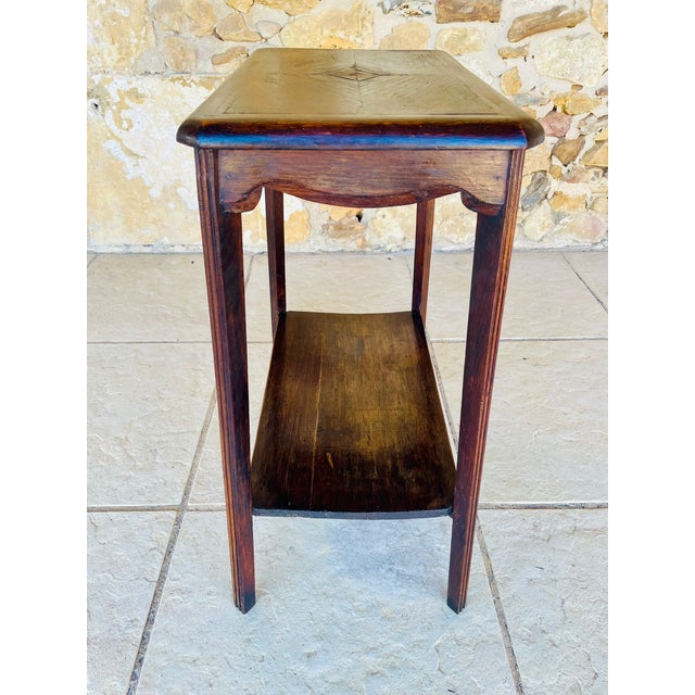 Art Deco Walnut Side Table with Shelf, 1930s For Sale - Image 13 of 18