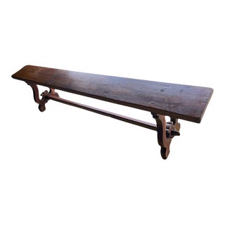 19th Century French Oak Trestle Bench For Sale