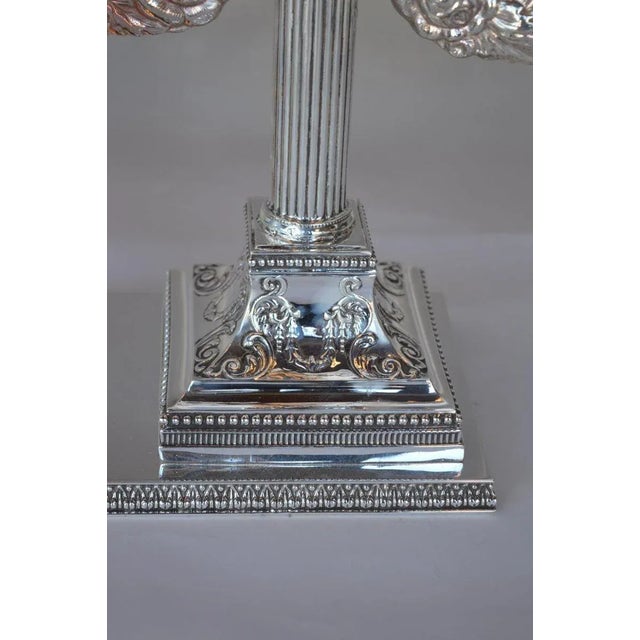 1900 - 1909 Antique Bronze Silverplate English Vanity Mirror For Sale - Image 5 of 8