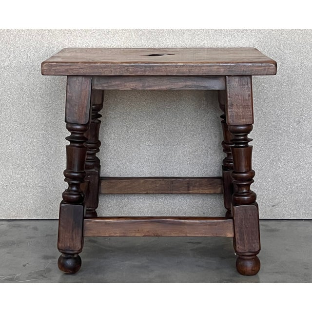 19th Century English Oak Joint Stool / Bench For Sale - Image 4 of 9