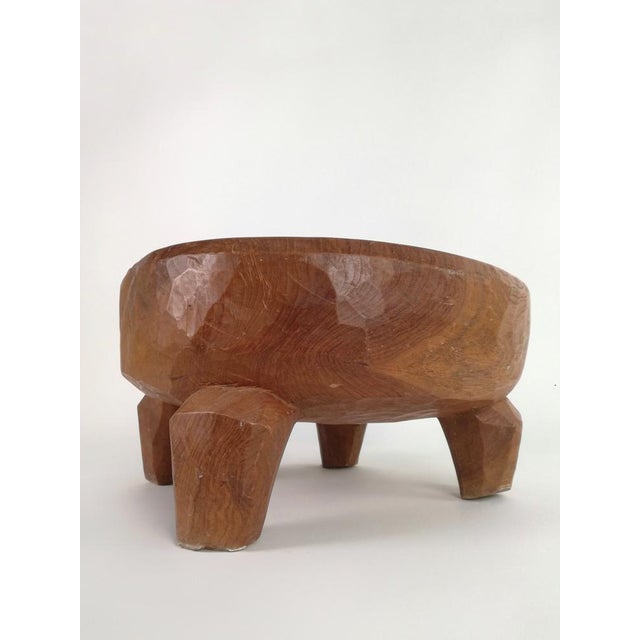 Brown Large Tribal African Coffe Table in Carved Wood with Legs For Sale - Image 8 of 18