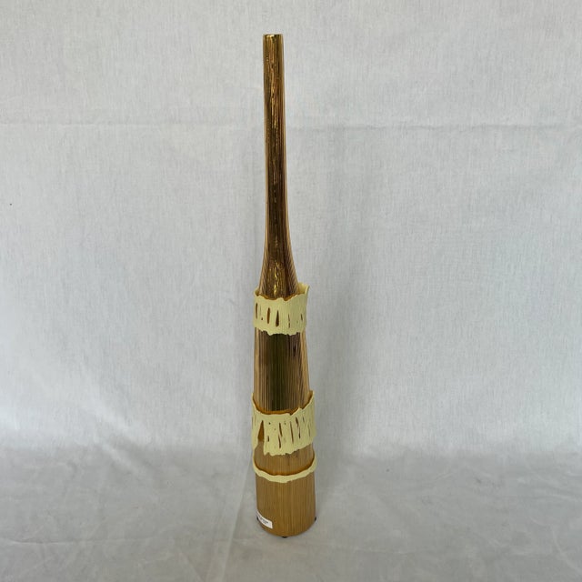 Contemporary Gold Ceramic Vase With Silicon Motif For Sale - Image 12 of 12