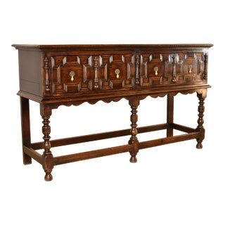 19th Century Oak Geometric Sideboard From England For Sale