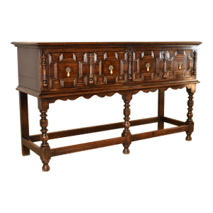 19th Century Oak Geometric Sideboard From England