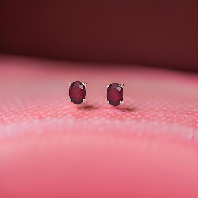 Natural Ruby Stud Earrings 14k Yellow Gold 2 TCW Certified For Sale - Image 11 of 13