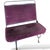Brown Mid-Century Industrial Bench with Purple Wool Upholstered Seat For Sale - Image 8 of 9