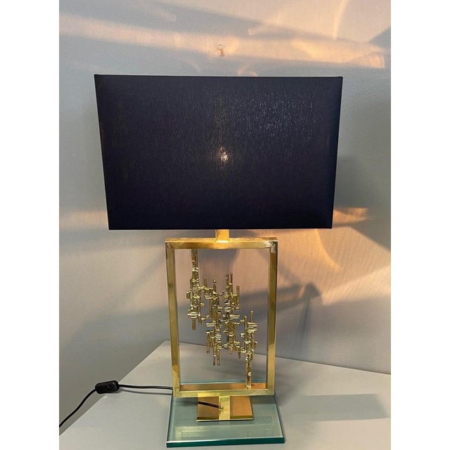 Monumental Lamps in Brass and Carrara Marble, Italy, 1980s, Set of 2 For Sale - Image 11 of 12