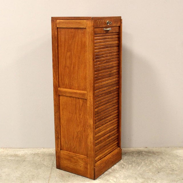 Vintage Filing Cabinet in Oak, 1930s For Sale - Image 3 of 11