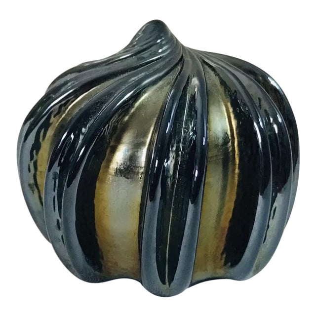 Mid-Century Iridescent Onyx Art Glass Urchin Form Paper Weight For Sale