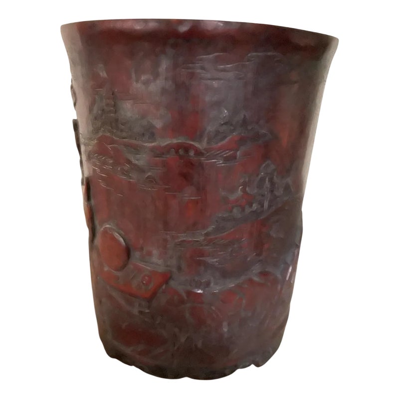 Tan Bamboo Brush Pot