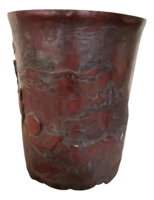 Tan Bamboo Brush Pot