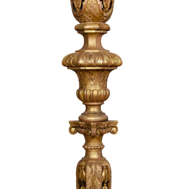 Mid 19th Century William and Mary Style Giltwood Torcheres - A Pair For Sale - Image 5 of 10