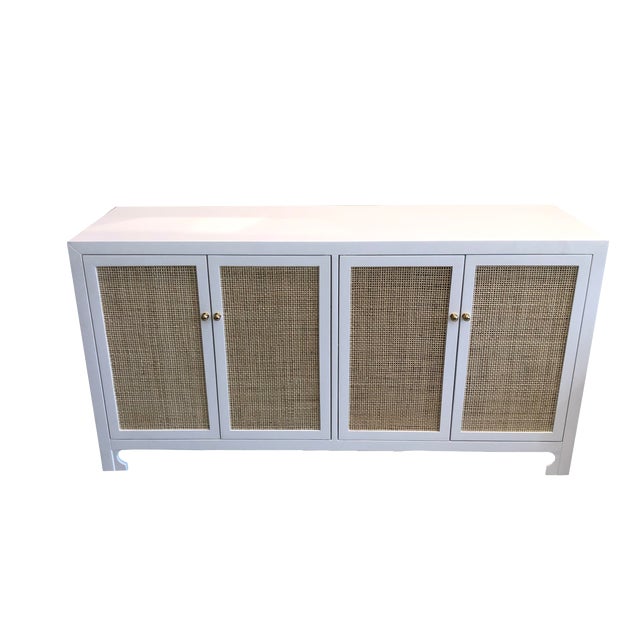 Worlds Away White Cane Four Door Chairish