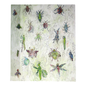Mid Century Painting " Life of Bugs " by Rita Wasserman