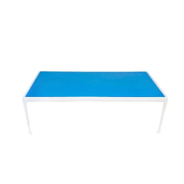 Knoll 1966 Collection Outdoor Coffee Table With Blue Top by Schultz for Knoll, Atrributed For Sale - Image 4 of 5