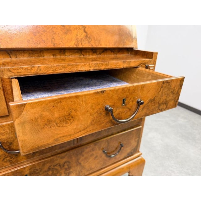 1920s Art Deco Walnut Burl Secretary Desk from Adolf Gustav Schneck, 1924 For Sale - Image 5 of 18