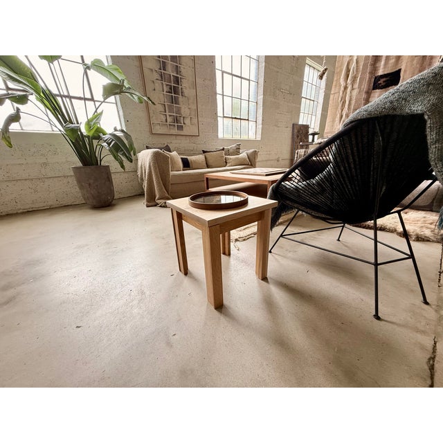 Wood Still Horizon Handcrafted Quarter-Sawn White Oak Side Table For Sale - Image 7 of 8