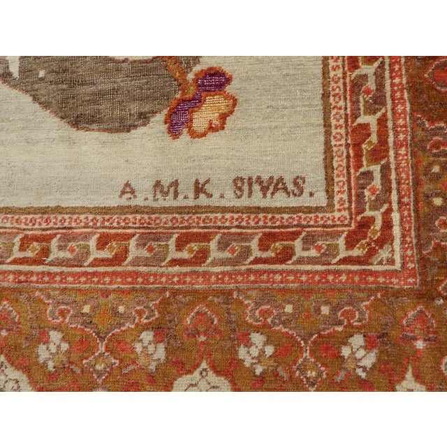 Galerie Shabab Collection Early 20th Century 'Royal Coat of Arms of the United Kingdom' Accent Rug For Sale - Image 9 of 10