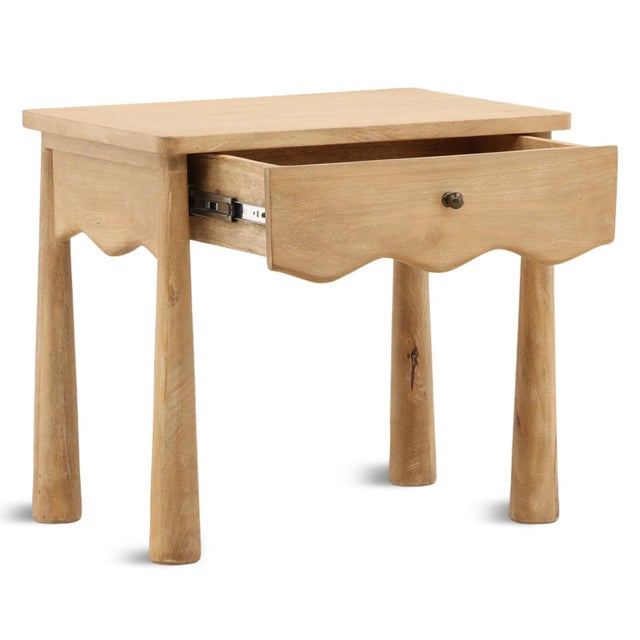 2020s Aveline Scallop Edge French Country Nightstand For Sale - Image 5 of 7