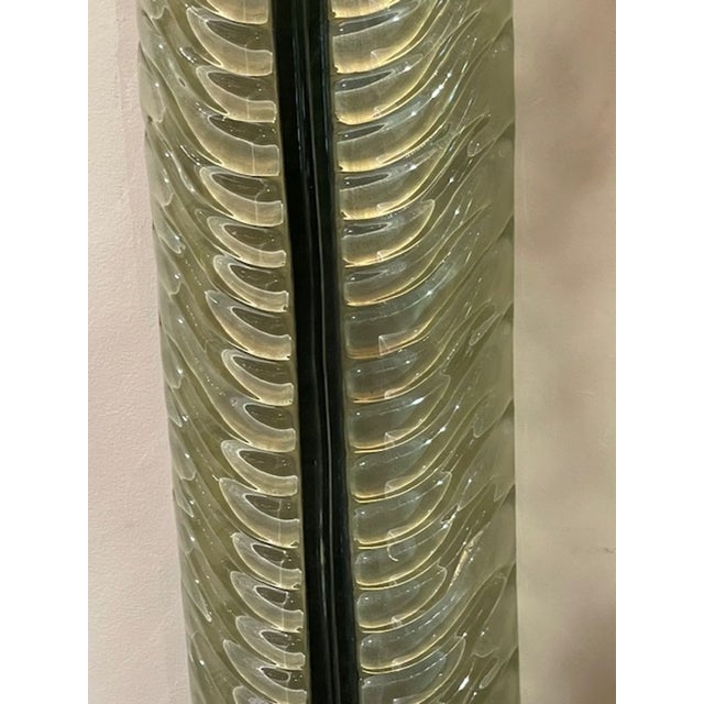 Early 21st Century Pair of Modern Murano Large Green Leaf Sconces For Sale - Image 5 of 8