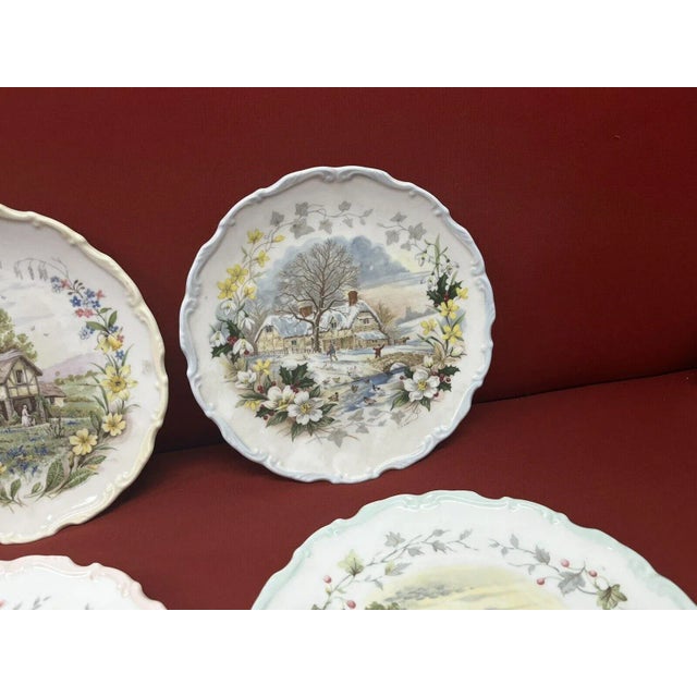Cottage Garden Year Series Plates from Royal Albert, Set of 4 For Sale - Image 4 of 10
