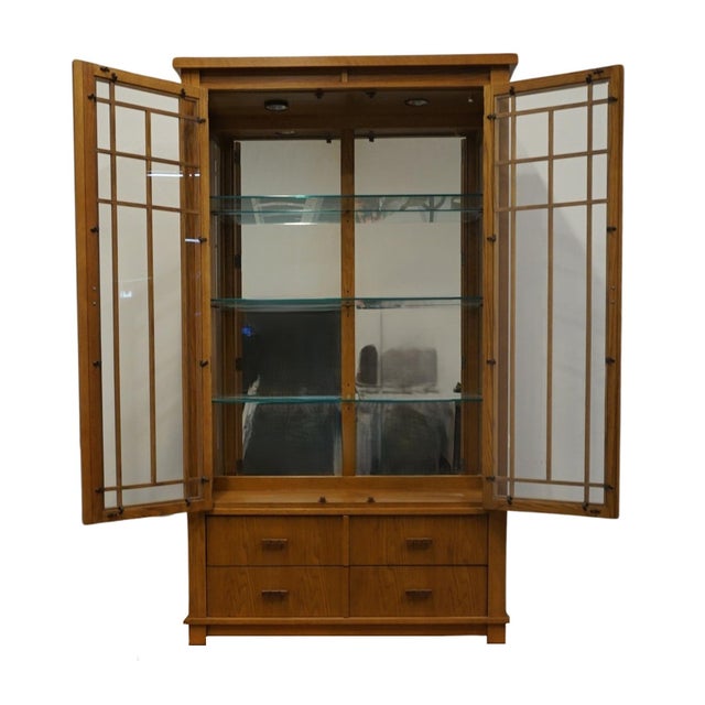 Robert Sonneman Rare Robert Sonneman for Stanley Furniture Urban Primitive Collection Mission Style 45" Curio Display Cabinet 178-11-11 For Sale - Image 4 of 12