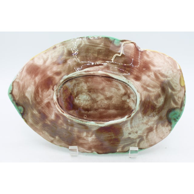 Green 1870s English Majolica Begonia Leaf Sweetmeat Dish For Sale - Image 8 of 8