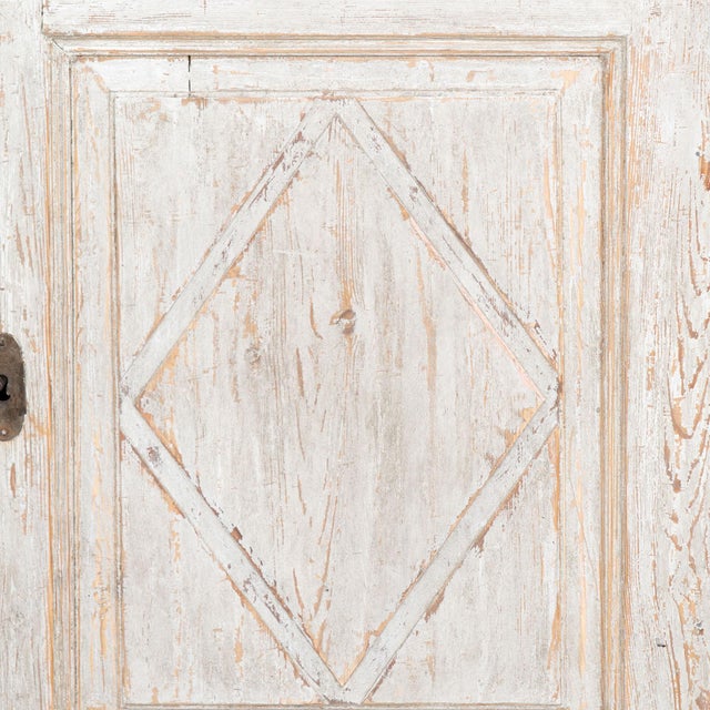 19th Century Swedish Gustavian Gray Pine Corner Cabinet Cupboard For Sale - Image 9 of 12