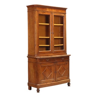 Antique Italian Bookcase in Walnut, 1800s For Sale