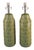 Pair of Ceramic Table Lamps Banana Leaf Pattern Tropical Green Color For Sale - Image 10 of 10