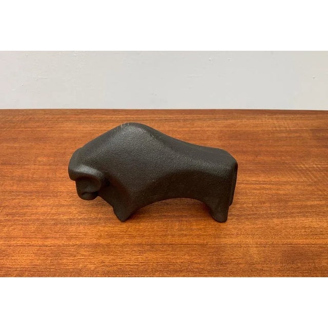 Mid-Century Modern Vintage Cast Iron Bull Figurine For Sale - Image 3 of 17
