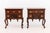 Pair of Queen Anne Style Mahogany Lowboys, each long drawer above three drawers with brass pulls and central carved shell...
