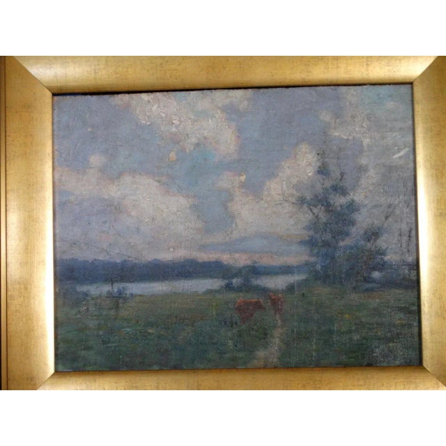 Figurative Circa 1910s Landscape Oil Painting by Charles Franklin Chamberlain, Framed For Sale - Image 3 of 7