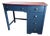 1970s Restored Vintage Stanley Furniture Desk — Walnut-Stained Top, Charcoal Gray, Brass Hardware For Sale