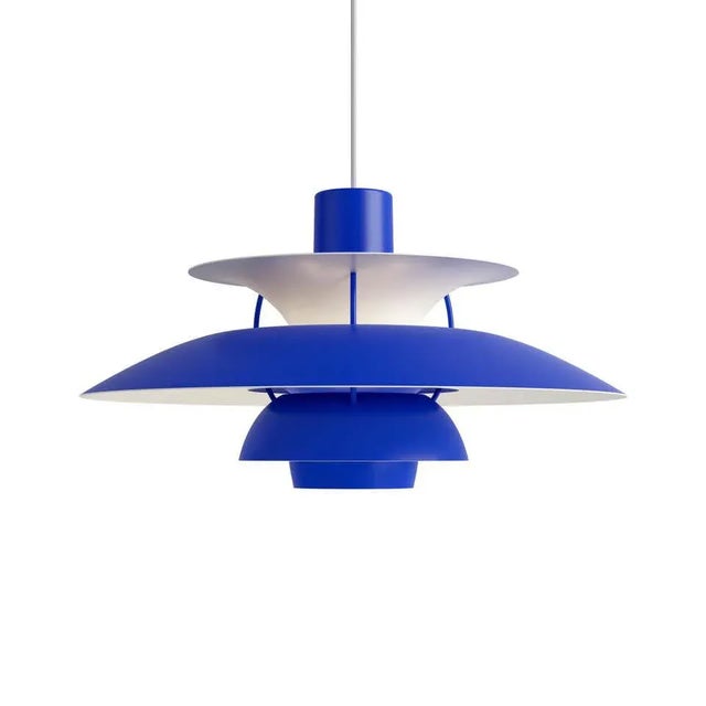 Louis Poulsen Poul Henningsen Ph5 Mini Pendant for Louis Poulsen in All Blue For Sale - Image 4 of 4