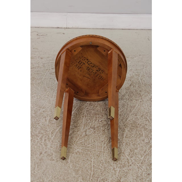 Hickory White Round Maple Neoclassical End Table For Sale - Image 11 of 12