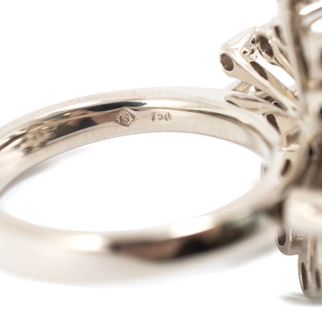 H.Stern Snow Flake 18k Noble Gold 1.23ct Diamond Rose Pink Gold Cocktail Ring, Size 5 For Sale In Houston - Image 6 of 9