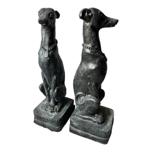 Vintage Whippet Dog Statues a Pair