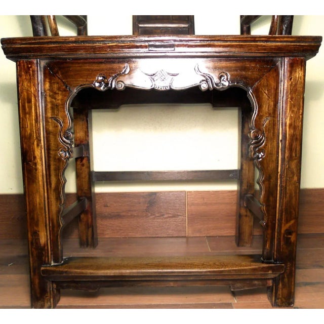 Antique Chinese High Back Arm Chairs, Circa 1800-1849 - A Pair For Sale - Image 10 of 11