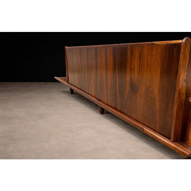 Sofa in Rosewood & Bouclé by Liceu De Artes E Ofícios, Brazilian Modern, 1960s For Sale In New York - Image 6 of 16