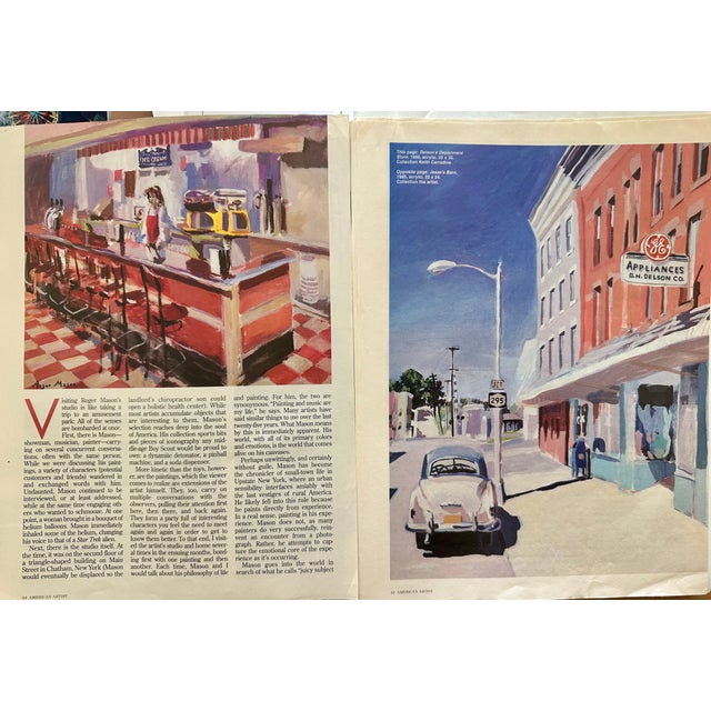 1990s Roger Mason – “Girl Looking at Ferris Wheel” (1990) | Oil on Canvas, 33″ × 30″, Framed For Sale - Image 16 of 18