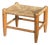 Vintage Woven Rush Seat Wooden Footstool For Sale