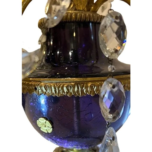 Russian Gilt Bronze Mounted Amethyst and Cut Glass White Marble Candelabra - a Pair For Sale In Dallas - Image 6 of 8
