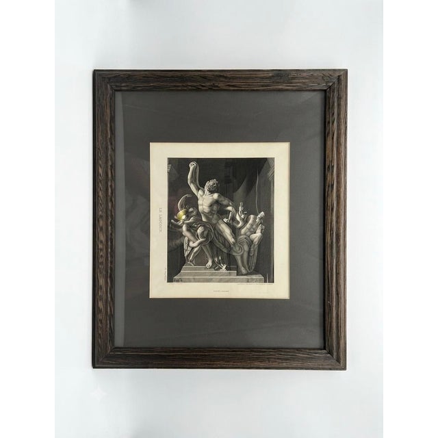“Le Laocoön” Classical Figural Print in Rustic Wood Frame, 32 × 25.5 Inches For Sale In Las Vegas - Image 6 of 9