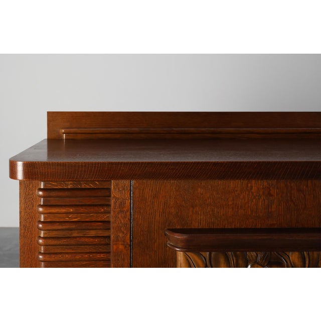 Art Deco French Oak Sideboard from Jacques Klein, 1925 For Sale - Image 14 of 18