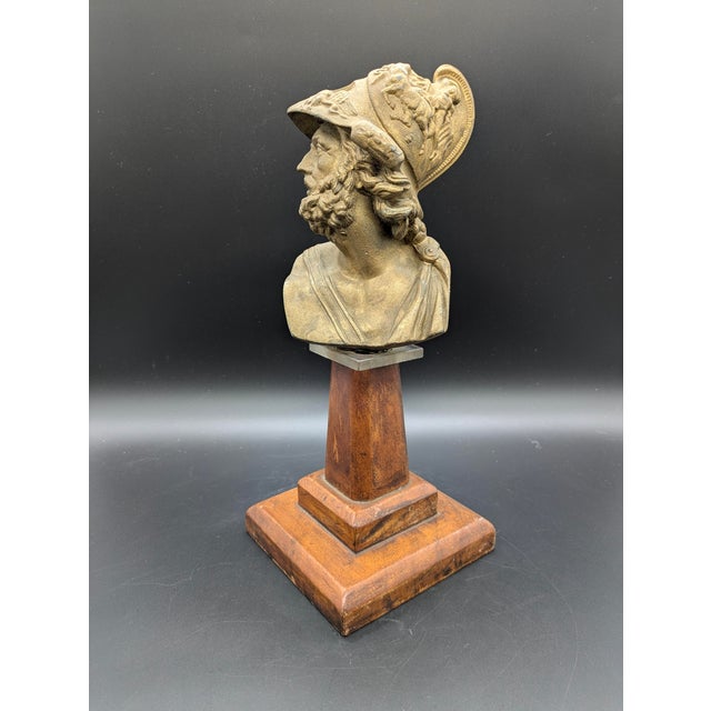 Antique "Grand Tour" Spelter Bust: Spartan King Menelaus For Sale In Portland, OR - Image 6 of 11