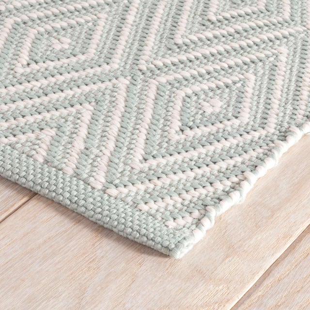 Dash & Albert Dash & Albert by Annie Selke Diamond Light Blue/Ivory Indoor/Outdoor Rug, 8' 6" x 11' 6" For Sale - Image 4 of 5